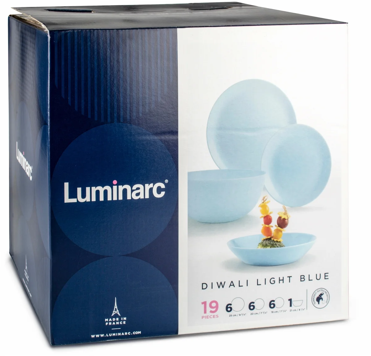 Картинка Сервиз LUMINARC P2961 19 предм.ЕДМЕТОВ DIWALI LIGHT BLUE