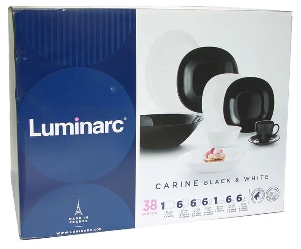 Фотография Сервиз LUMINARC P4676 38 предм. CARINE BLACK & WHITE