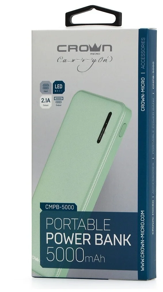 Фотография Power Bank CROWN CMPB-5000 pistachio
