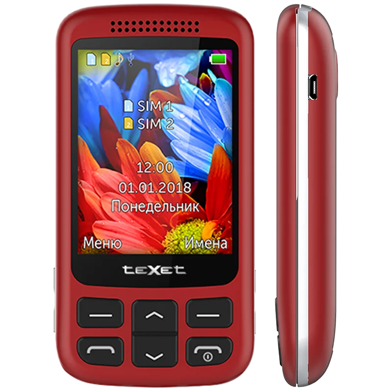 Мобильный телефон TEXET TM-501 Red