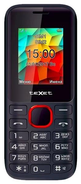 Мобильный телефон TEXET TM-129 Black-Red