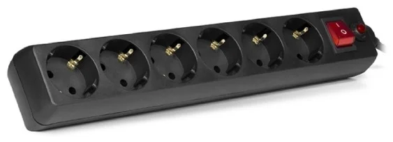 Фотография Сетевой фильтр SVEN Surge Protector Optima (1.8 метров/6 розеток) Black