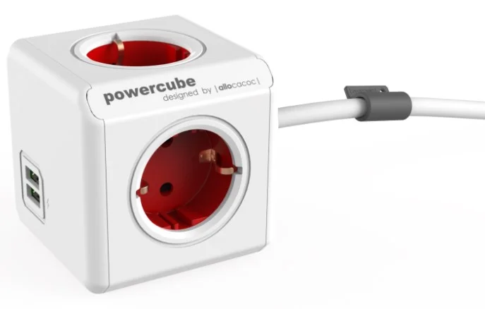 Фото Разветвитель ALLOCACOC PowerCube Extended с кабелем 1.5М red