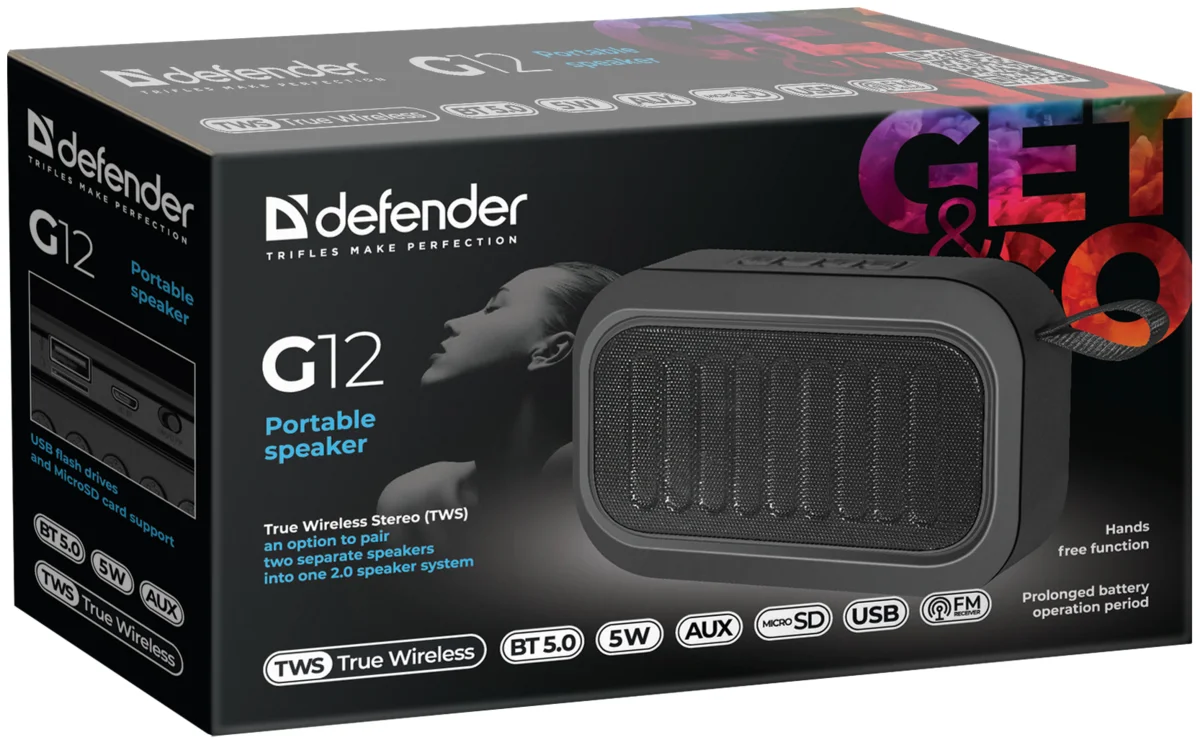 Цена Портативная аккустика DEFENDER G12 Black (65012) Цена Портативная аккустика DEFENDER G12 Black (65012)