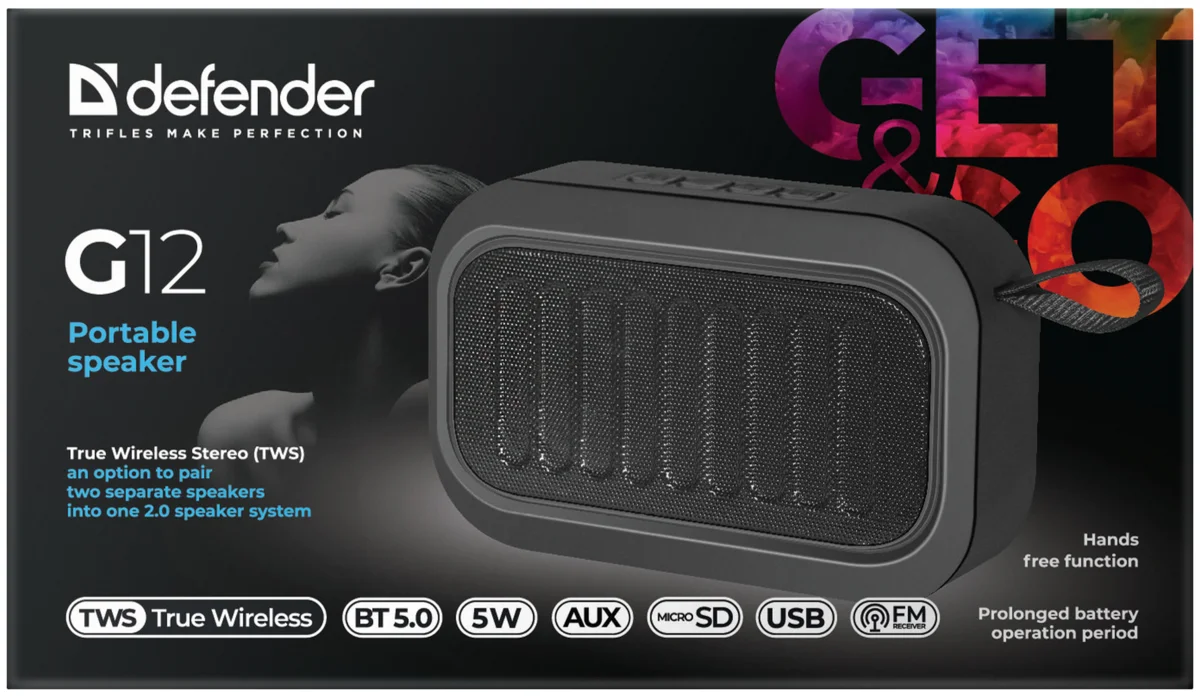 Купить Портативная аккустика DEFENDER G12 Black (65012) Купить Портативная аккустика DEFENDER G12 Black (65012)