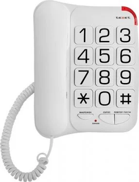 Фото Проводной телефон TEXET TX-201 White