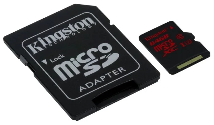 Фото Карта памяти KINGSTON microSDXC 64 GB UHS-I Class 3 + A (SDCA3/64GB)