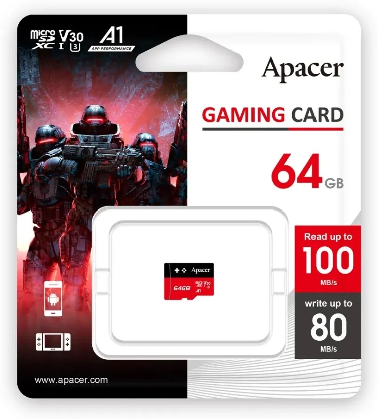 Фото Карта памяти APACER AP64GMCSX10U7-RAGC 64GB