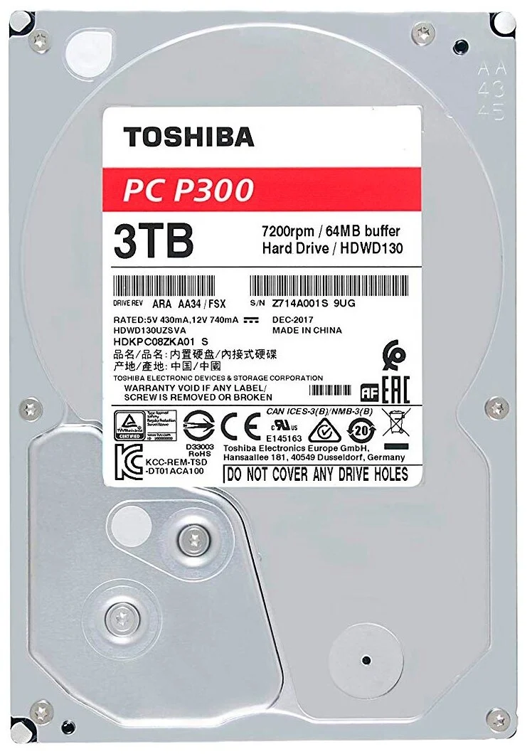 Фото Жесткий диск HDD TOSHIBA HDWD130UZSVA Фото Жесткий диск HDD TOSHIBA HDWD130UZSVA