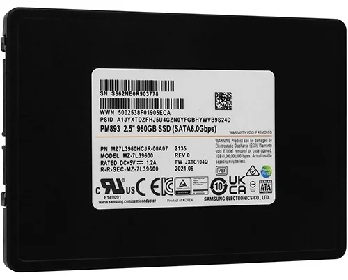 Жесткий диск SSD SAMSUNG PM893 MZ7L3960 MZ7L3960HCJR-00A07