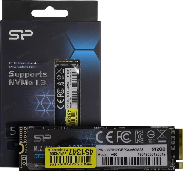 Фото Жесткий диск SSD SILICON POWER A60 SP512GbP34A60M28 NVMe