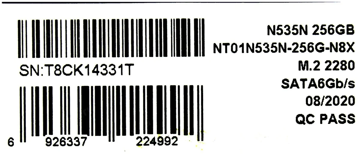 Фото Жесткий диск SSD Netac 256GB N535N M2