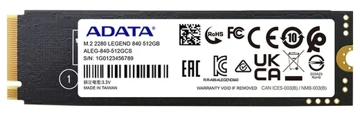 Картинка Жесткий диск SSD ADATA Legend ALEG-840-512GCS Картинка Жесткий диск SSD ADATA Legend ALEG-840-512GCS