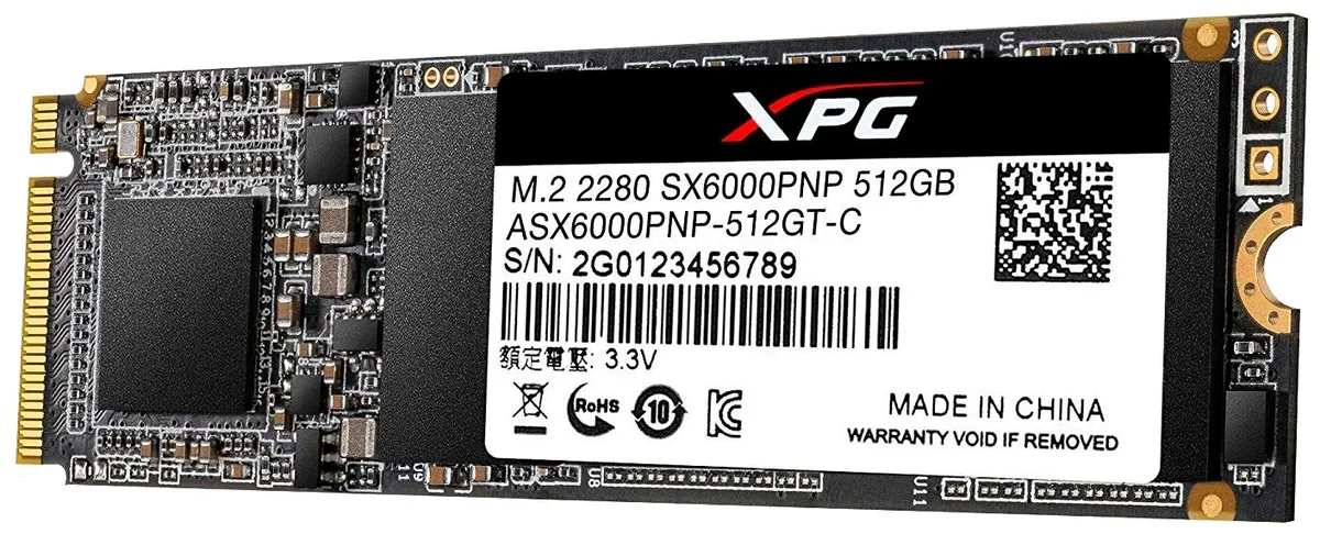 Фотография Жесткий диск SSD ADATA XPG ASX6000PNP-512GT-C M2 Фотография Жесткий диск SSD ADATA XPG ASX6000PNP-512GT-C M2