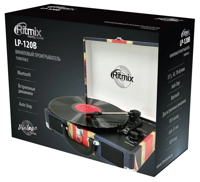 Купить Проигрыватель виниловый RITMIX LP-120B UK Flag