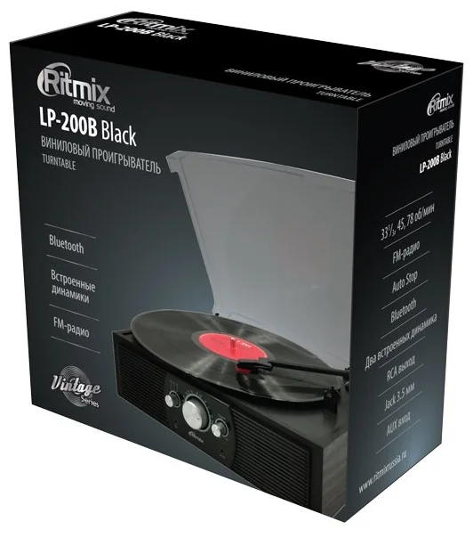 Картинка Проигрыватель виниловый RITMIX LP-200B Black