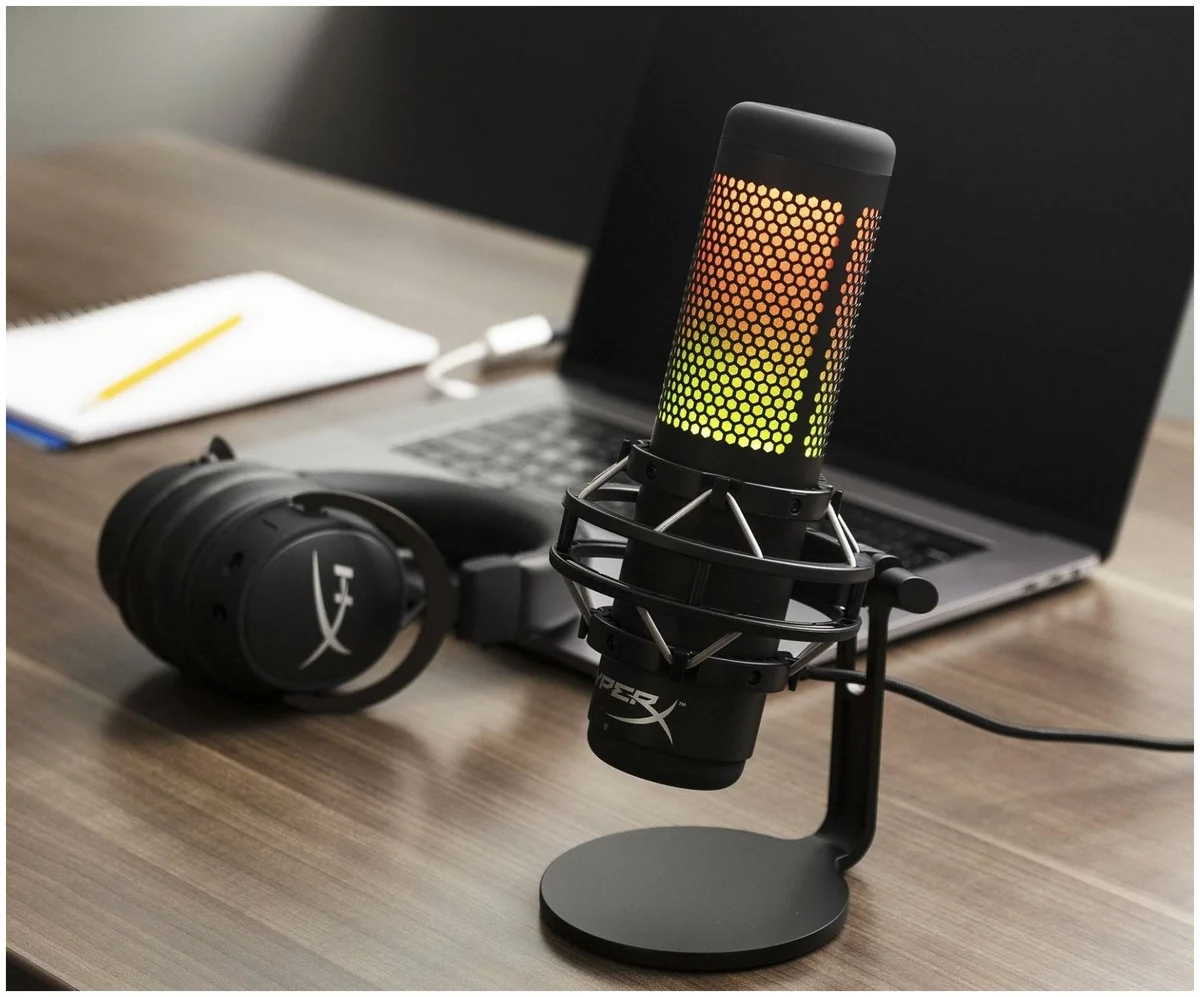 Микрофон HyperX HMIQ1S-XX-RG/G Quadcast S на подставке заказать Микрофон HyperX HMIQ1S-XX-RG/G Quadcast S на подставке заказать