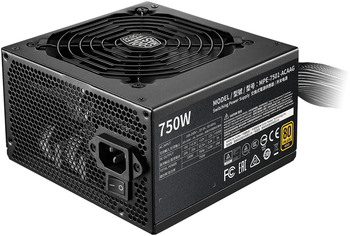 Фотография Блок питания CoolerMaster MWE GOLD 750 V2 500-750W (MPE-7501-ACAAG-EU) Фотография Блок питания CoolerMaster MWE GOLD 750 V2 500-750W (MPE-7501-ACAAG-EU)