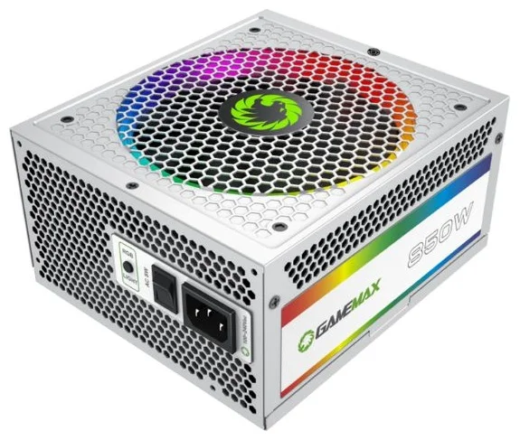 Фото Блок питания GAMEMAX RGB 850W Rainbow White (Gold) Фото Блок питания GAMEMAX RGB 850W Rainbow White (Gold)