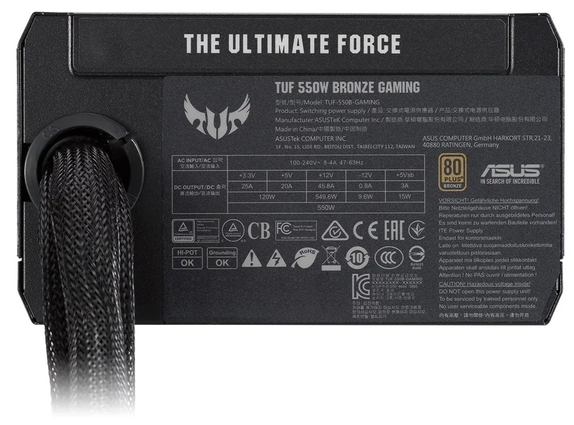 Картинка Блок питания ASUS TUF-550B-GAMING 550W 80Plus Bronze