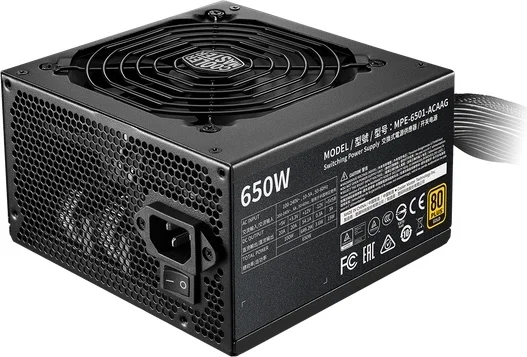 Фото Блок питания CoolerMaster MWE GOLD 650 V2 500-750W Non Modular, Active PFC, вент.12 см 80+ GOLD MPE-6501-ACAAG-EU