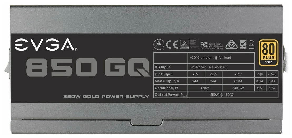 Картинка Блок питания ATX 850W EVGA 850 GQ 80+ GOLD Semi Modular 210-GQ-0850-V2 Картинка Блок питания ATX 850W EVGA 850 GQ 80+ GOLD Semi Modular 210-GQ-0850-V2