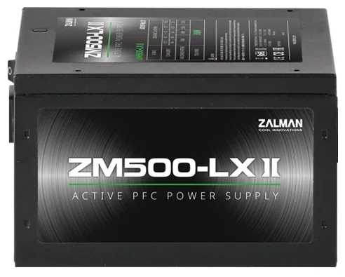 Фотография Блок питания ATX ZALMAN ZM500-LXII 500W Фотография Блок питания ATX ZALMAN ZM500-LXII 500W