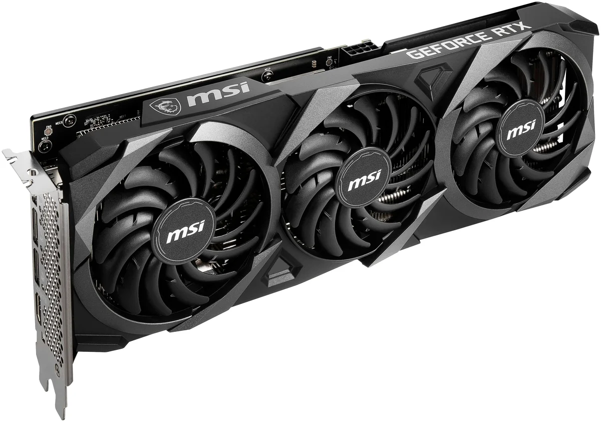 Фото Видеокарта MSI GeForce RTX3060 Ti VENTUS 3X 8G (RTX 3060 Ti VENTUS 3X 8G OC LHR)