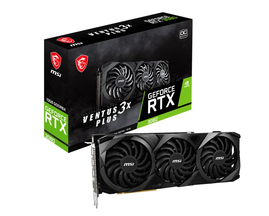 Фотография Видеокарта MSI GeForce RTX3080 VENTUS 3X OC (RTX 3080 VENTUS 3X PLUS 10G OC LHR)