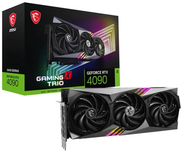 Картинка Видеокарта MSI GeForce RTX4090 GAMING X TRIO24G GDDR6X