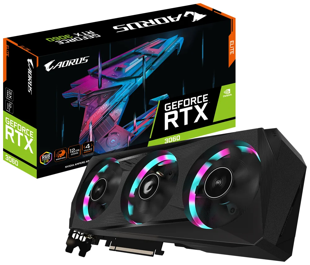 Видеокарта GIGABYTE RTX3060 AORUS ELITE 12G (GV-N3060AORUS E-12GD) заказать