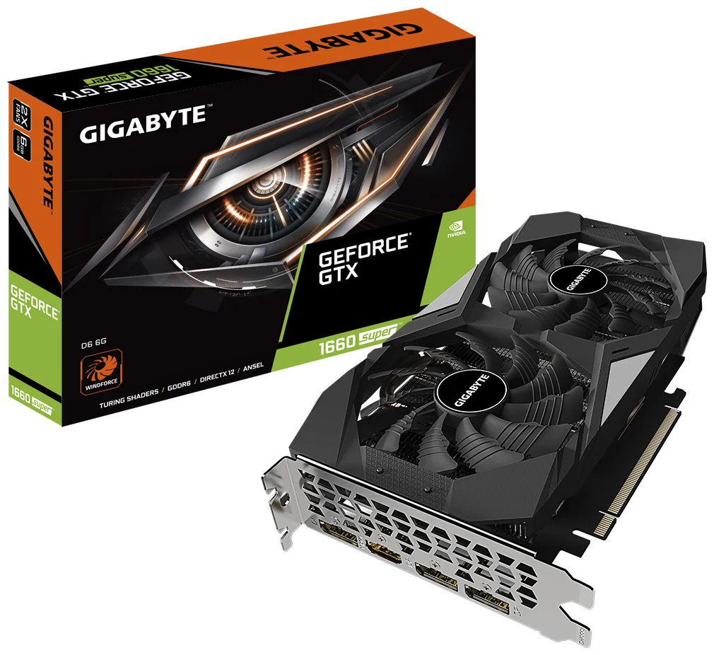 Купить Видеокарта GIGABYTE (GV-N166SD6-6GD) GTX1660 SUPER D6 6G (GV-N166SD6-6GD)