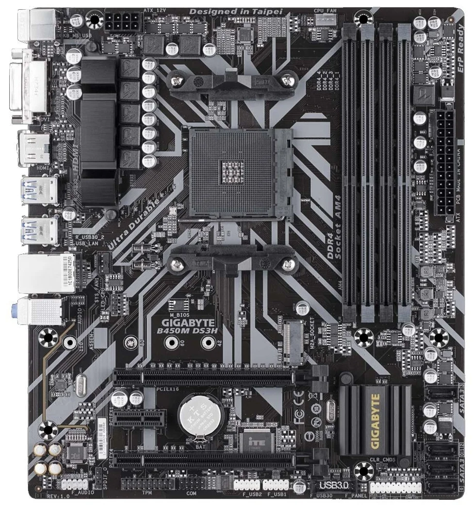 Картинка Материнская плата GIGABYTE B450M DS3H (4719331803827)