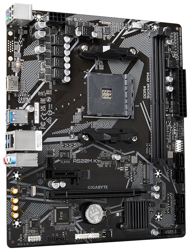 Фотография Материнская плата GIGABYTE A520M K DDR4