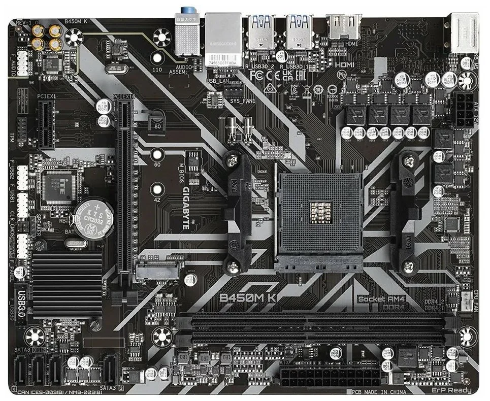 Картинка Материнская плата GIGABYTE B450M K DDR4