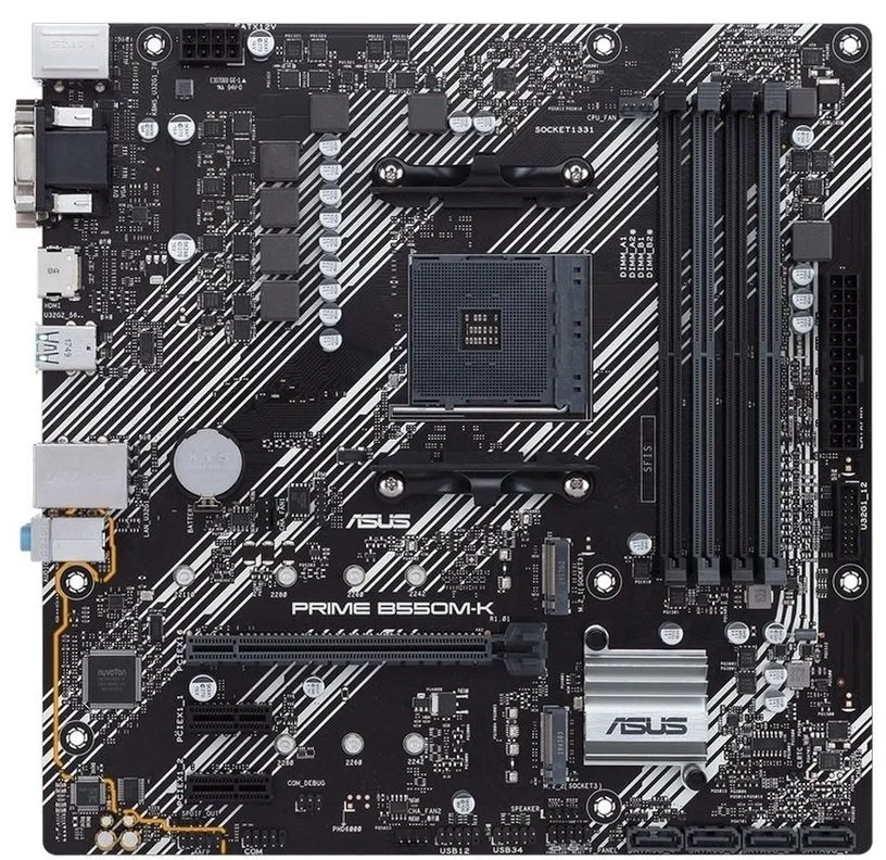 Фото Материнская плата ASUS PRIME B550M-K AM4 Фото Материнская плата ASUS PRIME B550M-K AM4