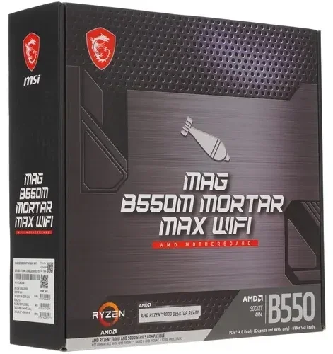 Картинка Материнская плата MSI MAG B550M MORTAR MAX WIFI 4xDDR4