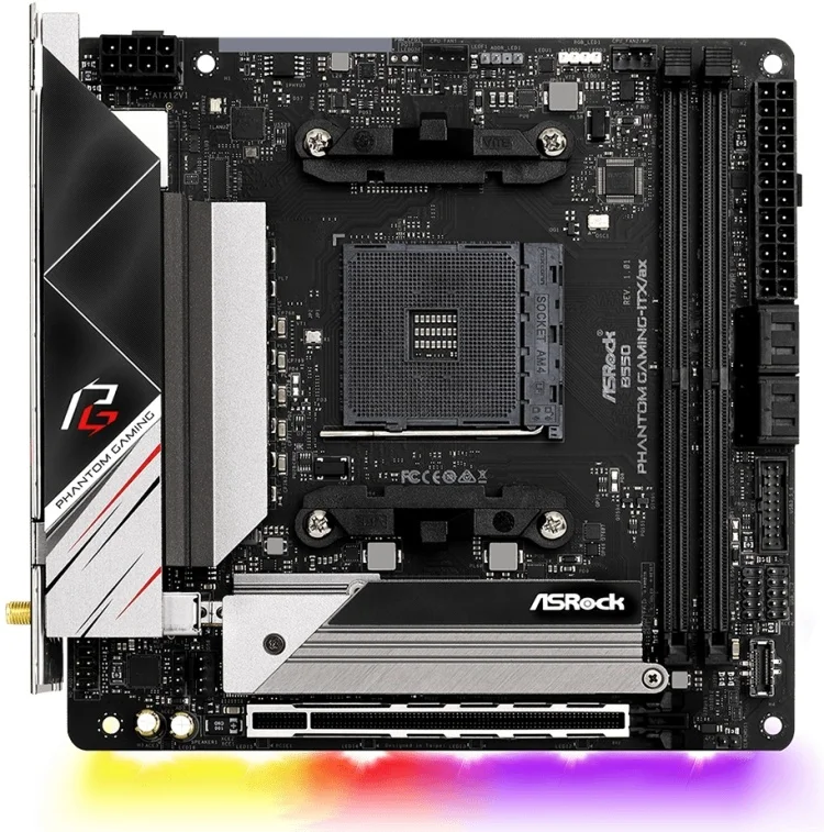 Материнская плата ASRock B550 PHANTOM GAMING-ITX/AX 2xDDR4