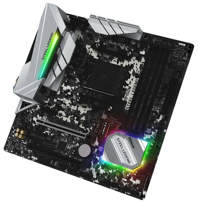 Фото Материнская плата ASRock B450M STEEL LEGEND (4717677338072)