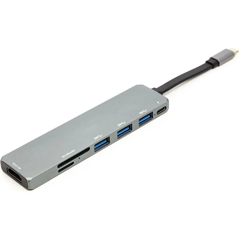 Фото Переходник PowerPlant USB 3.1 Type-C - USB Hub, HDMI, Card Reader (SD, micro SD) CA912094