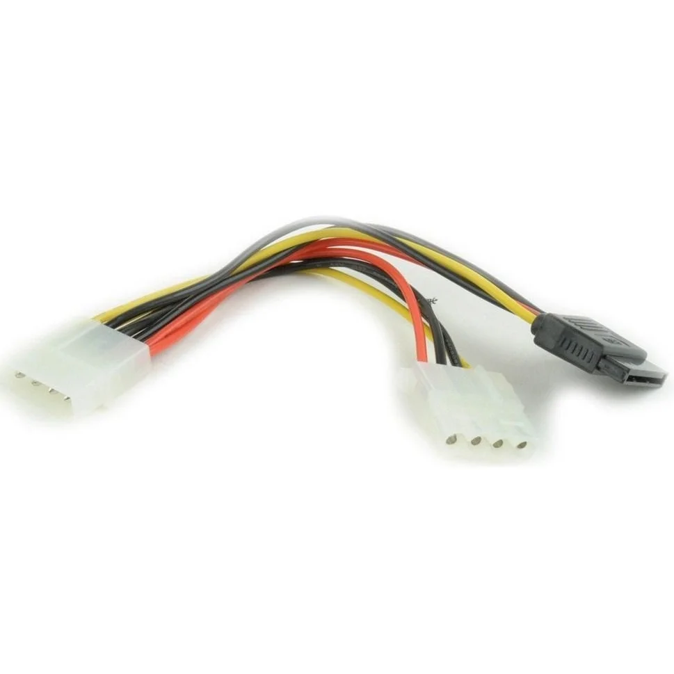 Кабель питания SATA Cablexpert CC-SATA-PSY2, 15см, molex 4pin/molex4pin+sata 15pin, на 2 устр.