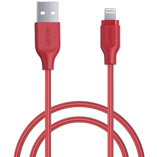 Фото Кабель AUKEY CB-AL1 MFi Lightning 1.2 m. Red