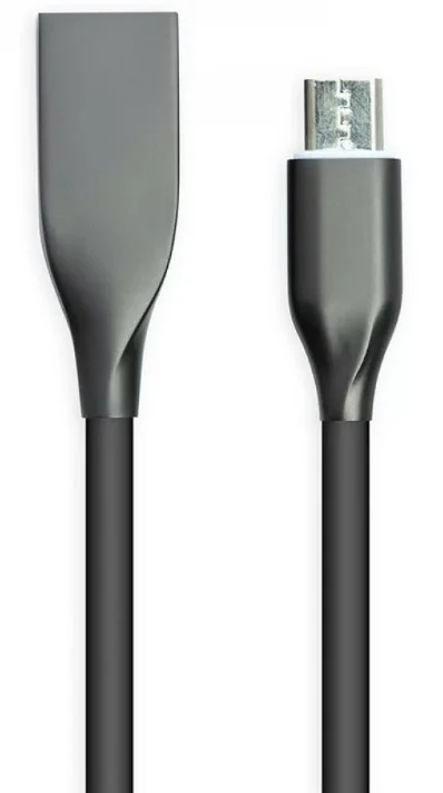 Фото Кабель PowerPlant USB - microUSB, 2м, силикон, черный CA911233
