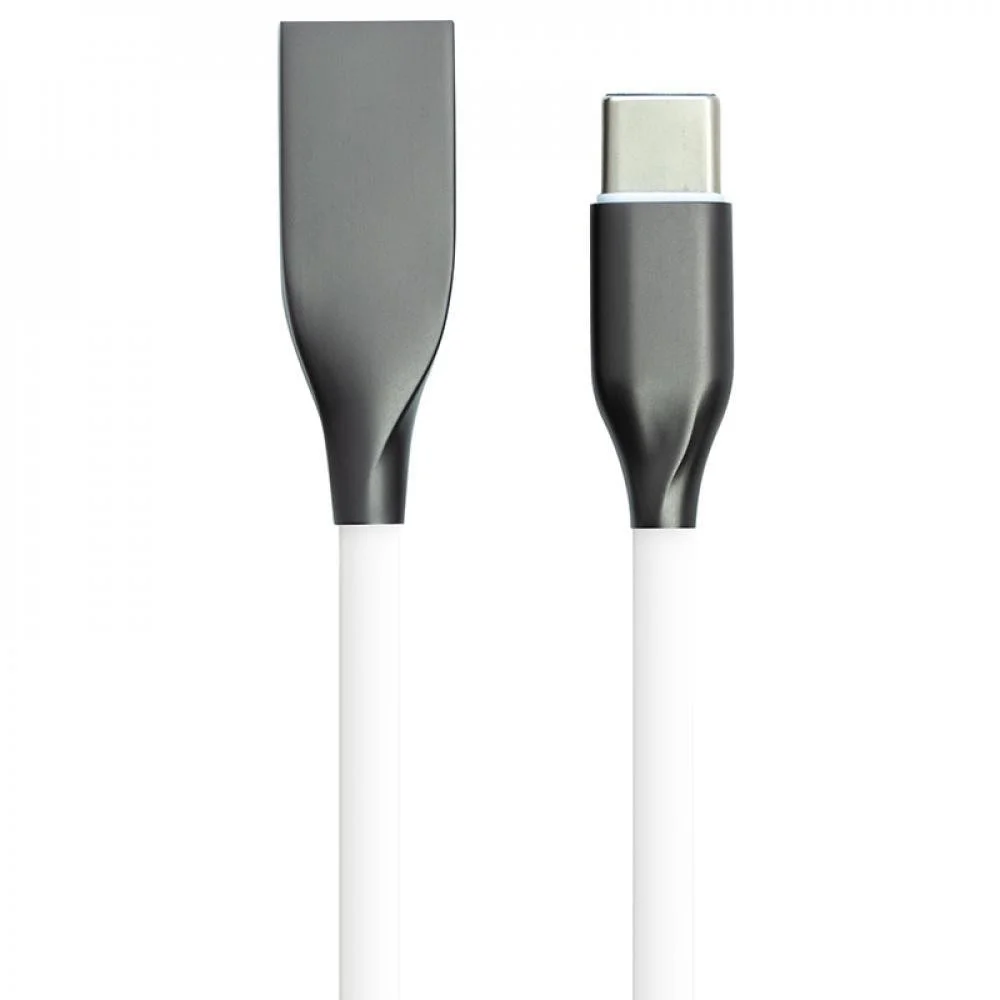 Фото Кабель PowerPlant USB - Type-C, 2м, силикон, белый CA910748
