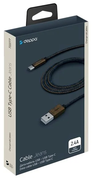 Фото Кабель RITMIX RCC-437 Type-C-USB 2.0 A Jeans