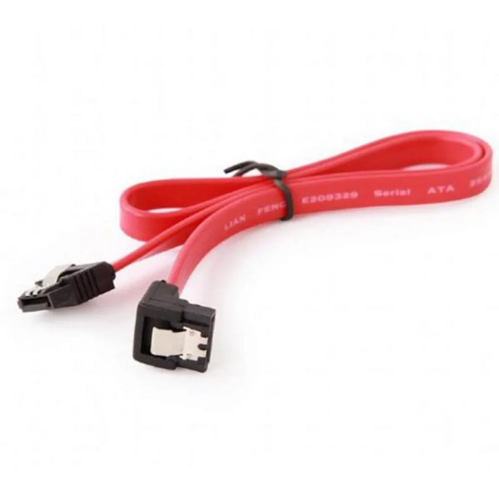 Фото Кабель интерфейсный SATA Cablexpert CC-SATAM-DATA90-0.8M, 80см, угловой разъем, 7pin/7pin, защелка,