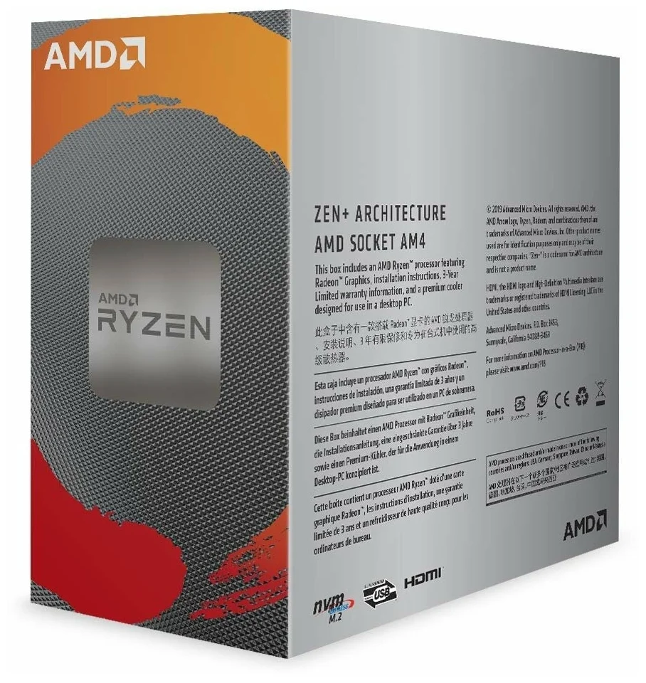 Картинка Процессор AMD Ryzen 3 3200G AM4 OEM (YD3200C5M4MFH) Картинка Процессор AMD Ryzen 3 3200G AM4 OEM (YD3200C5M4MFH)