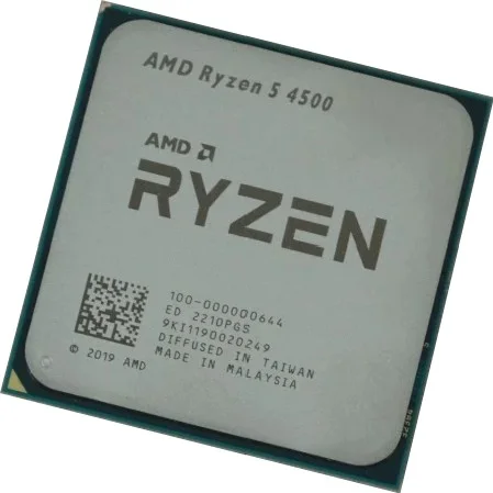 Фото Процессор AMD Ryzen 5 4500 3,6Гц (4,1ГГц Turbo), AM4, 7nm, 6/12, L3 8Mb, 65W, OEM (100-000000644) Фото Процессор AMD Ryzen 5 4500 3,6Гц (4,1ГГц Turbo), AM4, 7nm, 6/12, L3 8Mb, 65W, OEM (100-000000644)