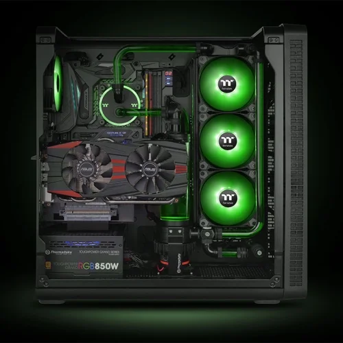 Фото Кулер для компьютерного корпуса THERMALTAKE Pure A12 LED Green (Single Fan Pack) (CL-F109-PL12GR-A)