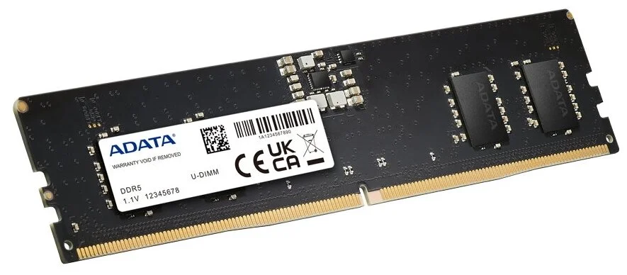 Оперативная память ADATA 8Gb 4800MHz DDR5 DIMM, CL40, 1.1v AD5U48008G-S